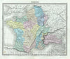Historic Map : Tardieu Antique Map of Gaul or France in Ancient Roman Times, 1874, Vintage Wall Art