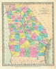 Historic Map : Burr Map of Georgia, 1834, Vintage Wall Art