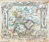 Historic Map : Lowenberg Whimsical Antique Map of Germany, 1846, Vintage Wall Art