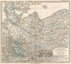 Historic Map : Stieler Antique Map of Prussia and Germany, 1873, Vintage Wall Art