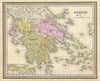 Historic Map : Mitchell Map of Greece, 1849, Vintage Wall Art