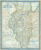 Historic Map : Mitchell Map of Illinois, 1838, Vintage Wall Art