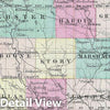 Historic Map : Colton Map of Iowa, 1856, Vintage Wall Art