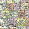 Historic Map : Rand McNally Map of Iowa, 1889, Vintage Wall Art