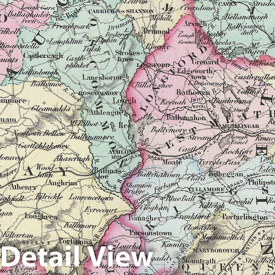 Historic Map : Colton Map of Ireland, 1856, Vintage Wall Art