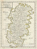 Historic Map : Sanson Map of The Island of Sardinia, Italy, 1658, Vintage Wall Art