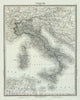 Historic Map : Tardieu Map of Italy, 1874, Vintage Wall Art