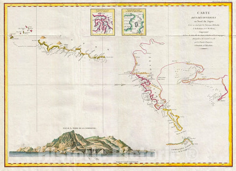 Historic Map : Perouse Map of Northern Japan, Hokkaido, and The Kuril Islands, 1787, Vintage Wall Art