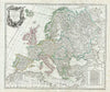 Historic Map : Vaugondy Map of Europe, 1751, Vintage Wall Art
