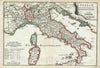 Historic Map : De Fer Map of Italy, 1700, Vintage Wall Art