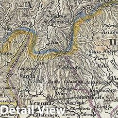 Historic Map : Meyer Map of The Austrian Kingdom in Northern Italy (LombardyVenetia), Italy, 1849, Vintage Wall Art