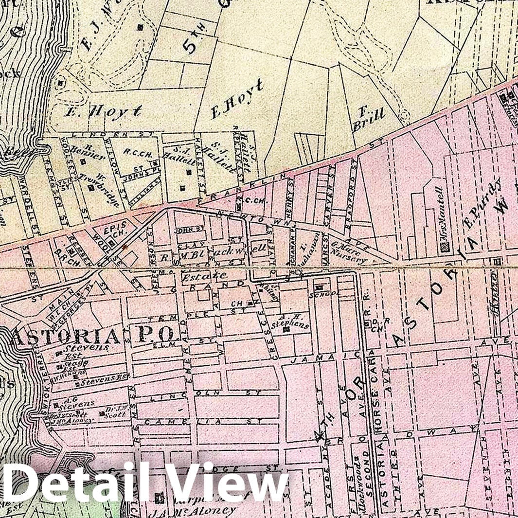 Historic Map : Beers Map of Astoria and Long Island City, Queens, New ...