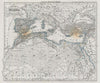 Historic Map : Spruner Map of The Mediterranean Under The Caliphs, 1855, Vintage Wall Art
