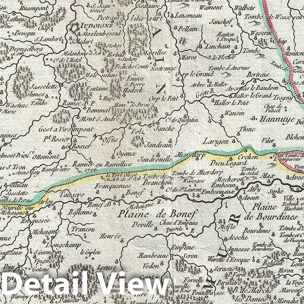 Historic Map : Vaugondy Map of Southern Brabant (Vicinity of Brussels), Belgium and Luxembourg, 1752, Vintage Wall Art