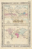 Historic Map : Johnson Map of The World Showing Meteorology, Rainfall and Plants, 1863, Vintage Wall Art