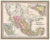 Historic Map : Mitchell Map of Mexico and Guatemala, 1849, Vintage Wall Art