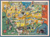 Historic Map : Schoolbook Pictorial Map of Illinois and Indiana, 1950, Vintage Wall Art