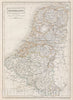 Historic Map : Black Map of Netherlands, 1840, Vintage Wall Art
