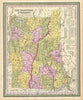Historic Map : Mitchell Map of New Hampshire and Vermont, 1849, Vintage Wall Art