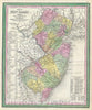 Historic Map : Mitchell Map of New Jersey, 1854, Vintage Wall Art
