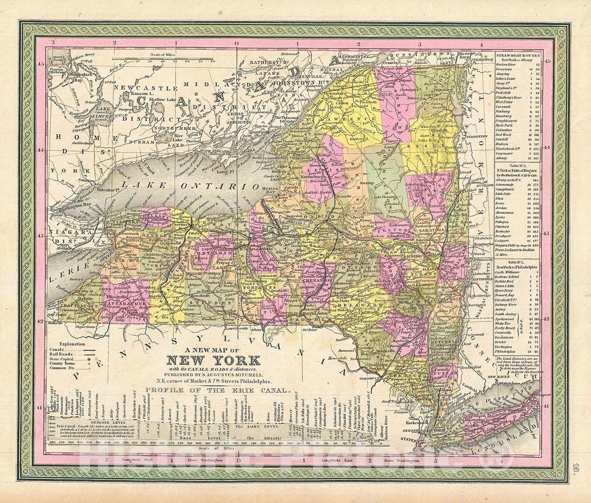Historic Map : Mitchell New York State, 1849, Vintage Wall Art