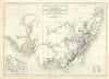 Historic Map : Black Map of New South Wales, Australia, 1844, Vintage Wall Art