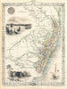 Historic Map : Tallis and Rapkin Map of New South Wales, Australia, 1851, Vintage Wall Art