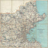 Historic Map : Walker Antique Map of Boston, and Vicinity, North Shore (Cape Ann), Massachusetts, 1902, Vintage Wall Art