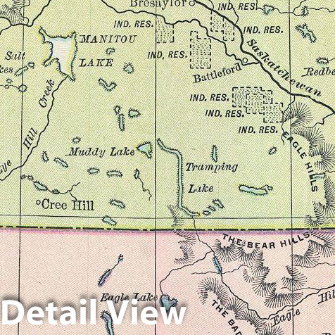 Historic Map : Rand McNally Map of The Northwest Territories of Canada (Alberta, Saskatchewan), 1891, Vintage Wall Art