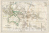 Historic Map : Delamarche Map of Australia and Polynesia, 1850, Vintage Wall Art