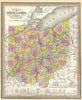 Historic Map : Mitchell Map of Ohio, Version 3, 1854, Vintage Wall Art