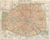 Historic Map : Hachette Pocket Map of Paris, France, 1910, Vintage Wall Art