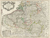 Historic Map : De L'isle Map of Belgium, Luxemburg and The Netherlands, 1702, Vintage Wall Art