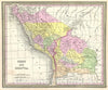 Historic Map : Mitchell Map of Peru and Bolivia, Version 2, 1854, Vintage Wall Art