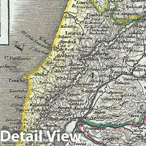 Historic Map : Meyer Map of Portugal, 1853, Vintage Wall Art