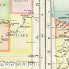 Historic Map : Bartholomew Map of Queensland and South Australia, Australia, 1890, Vintage Wall Art