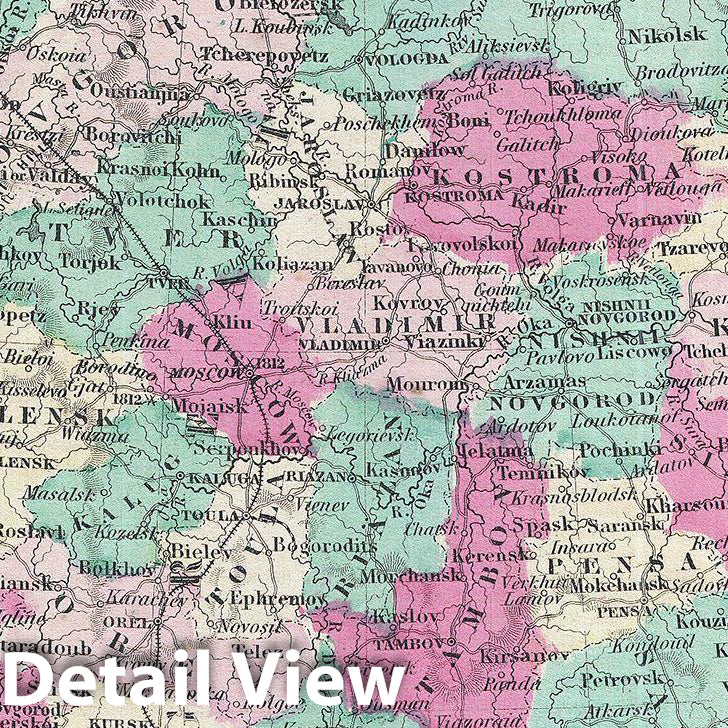 Historic Map : Johnson Map of Russia, Version 3, 1865, Vintage Wall Art