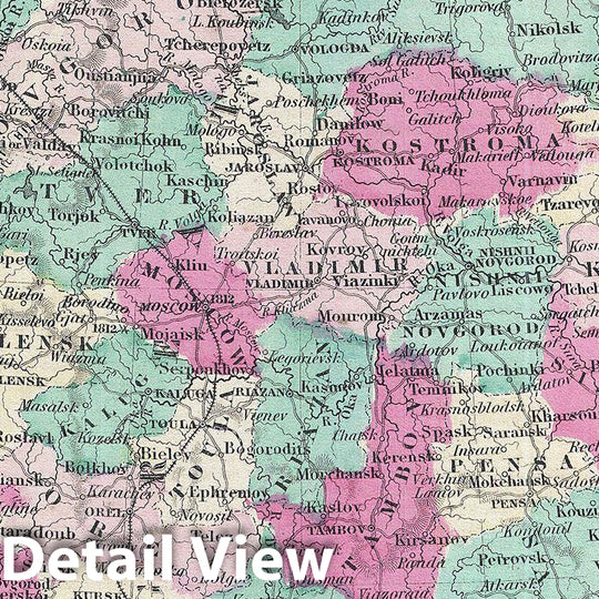 Historic Map : Johnson Map of Russia, Version 3, 1865, Vintage Wall Art