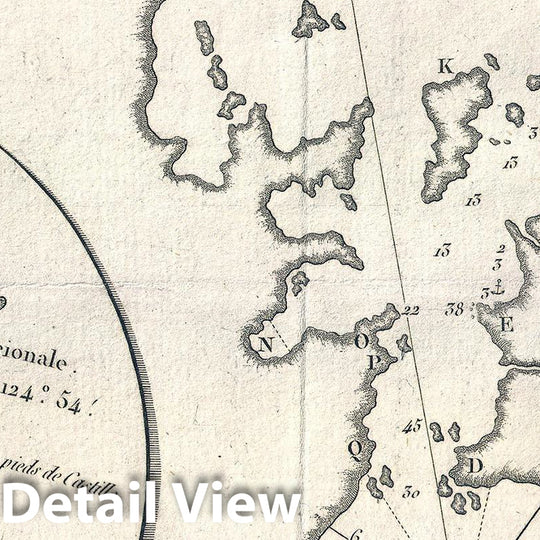 Historic Map : La Perouse Map of San Francisco Bay (earliest obtainable map of San Francisco), 1797, Vintage Wall Art