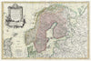 Historic Map : Janvier Map of Scandinavia, Sweden, Norway, Denmark, Finland, 1762, Vintage Wall Art