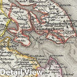 Historic Map : Meyer Map of The Duchy of Schleswig, 1852, Vintage Wall Art