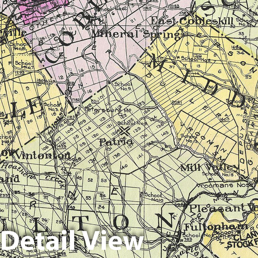 Historic Map : Century Map of Schoharie County, New York, 1912, Vintage Wall Art