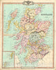Historic Map : Cruchley Map of Scotland, 1850, Vintage Wall Art