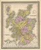 Historic Map : Mitchell Map of Scotland, 1849, Vintage Wall Art