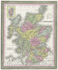 Historic Map : Mitchell Antique Map of Scotland, 1854, Vintage Wall Art