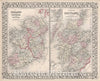 Historic Map : Mitchell Map of Scotland and Ireland, 1872, Vintage Wall Art