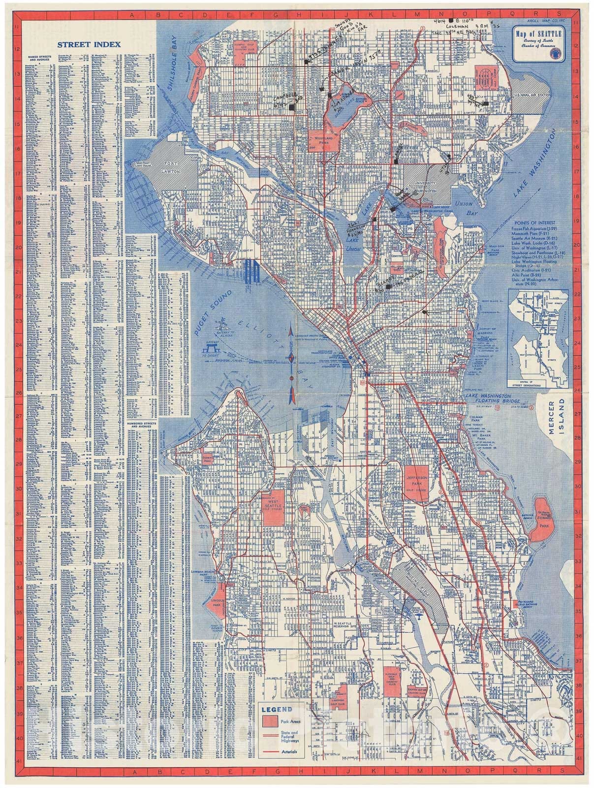 Historic Map : Knoll Map or Plan of The City of Seattle, Washington, 1 ...