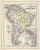 Historic Map : Bradley Map of South America, 1887, Vintage Wall Art