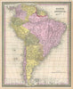 Historic Map : Mitchell Map of South America, 1849, Vintage Wall Art