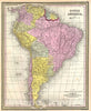 Historic Map : Mitchell Map of South America, Version 3, 1854, Vintage Wall Art